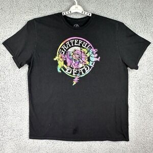 Grateful Dead Black T-Shirt Size XXL Dancing Bear Multicolor Rock And Roll